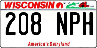 WI license plate 208NPH