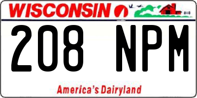 WI license plate 208NPM