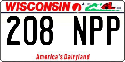 WI license plate 208NPP