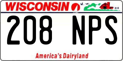 WI license plate 208NPS