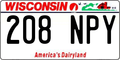 WI license plate 208NPY