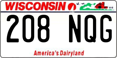 WI license plate 208NQG
