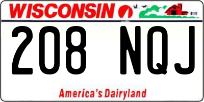 WI license plate 208NQJ