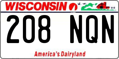WI license plate 208NQN