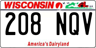 WI license plate 208NQV