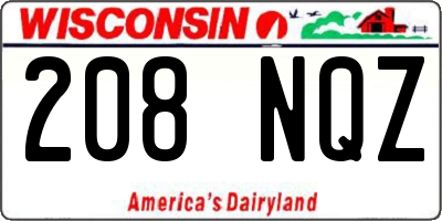 WI license plate 208NQZ