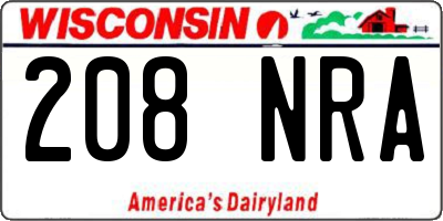 WI license plate 208NRA