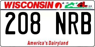 WI license plate 208NRB