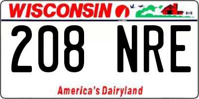 WI license plate 208NRE