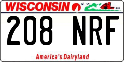 WI license plate 208NRF