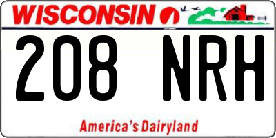 WI license plate 208NRH