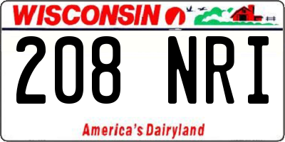 WI license plate 208NRI