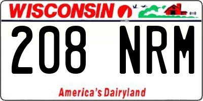 WI license plate 208NRM