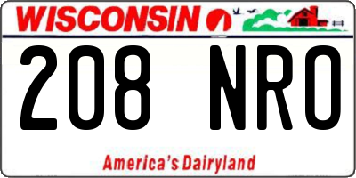 WI license plate 208NRO
