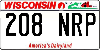WI license plate 208NRP