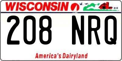 WI license plate 208NRQ