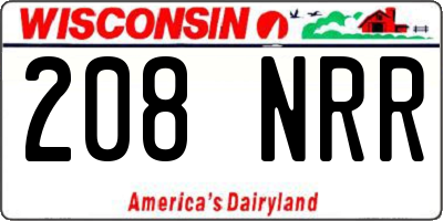 WI license plate 208NRR