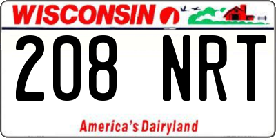 WI license plate 208NRT