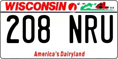 WI license plate 208NRU