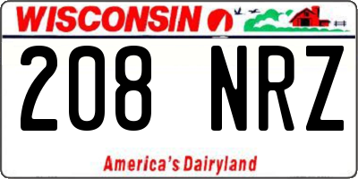 WI license plate 208NRZ