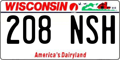 WI license plate 208NSH