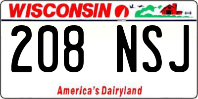WI license plate 208NSJ