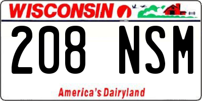 WI license plate 208NSM