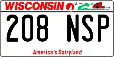 WI license plate 208NSP