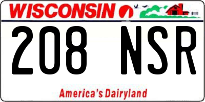 WI license plate 208NSR
