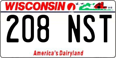 WI license plate 208NST