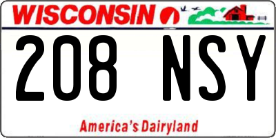 WI license plate 208NSY