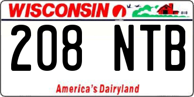 WI license plate 208NTB