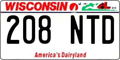 WI license plate 208NTD