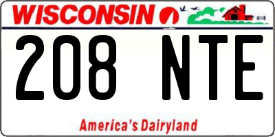 WI license plate 208NTE