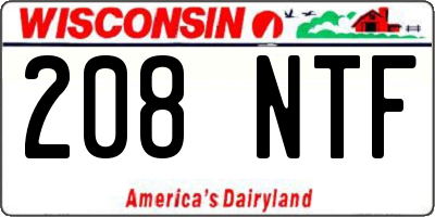 WI license plate 208NTF