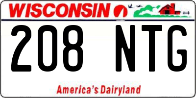 WI license plate 208NTG