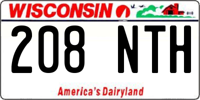 WI license plate 208NTH