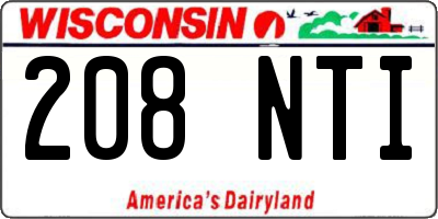 WI license plate 208NTI