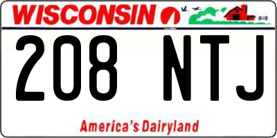 WI license plate 208NTJ