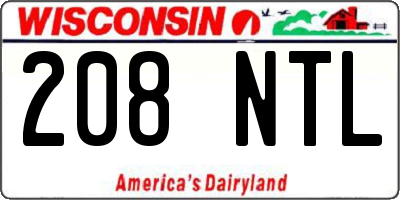 WI license plate 208NTL