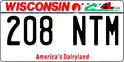 WI license plate 208NTM