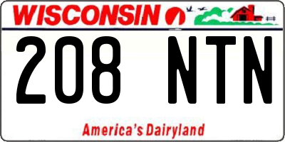 WI license plate 208NTN