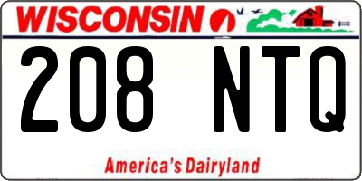 WI license plate 208NTQ
