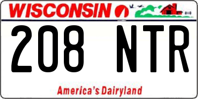 WI license plate 208NTR