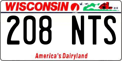 WI license plate 208NTS