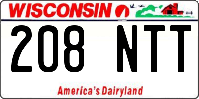WI license plate 208NTT