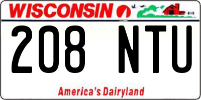 WI license plate 208NTU