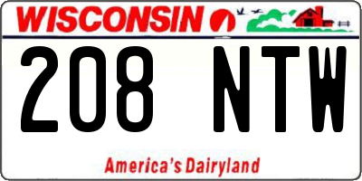 WI license plate 208NTW