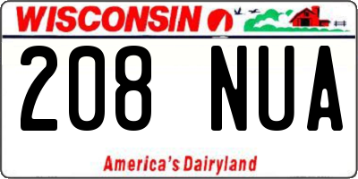 WI license plate 208NUA