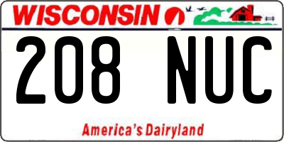 WI license plate 208NUC